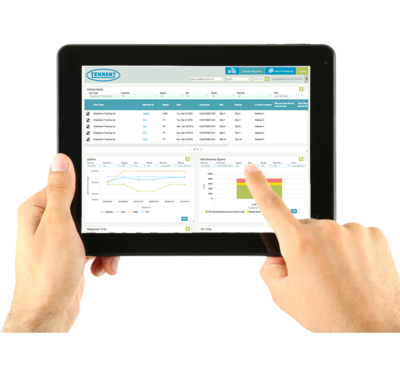 IRIS Asset Manager ipad screen example